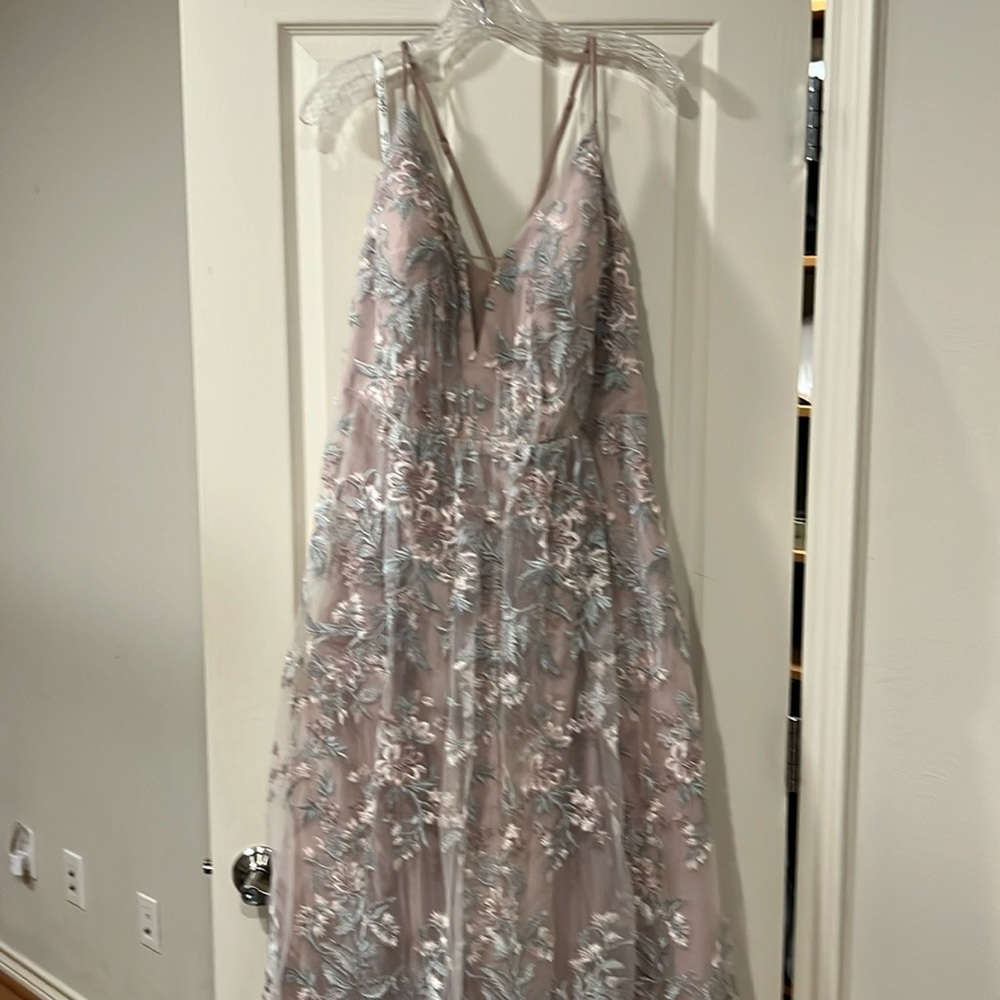 David’s Bridal Floral Overlay Dress / Gown NWT